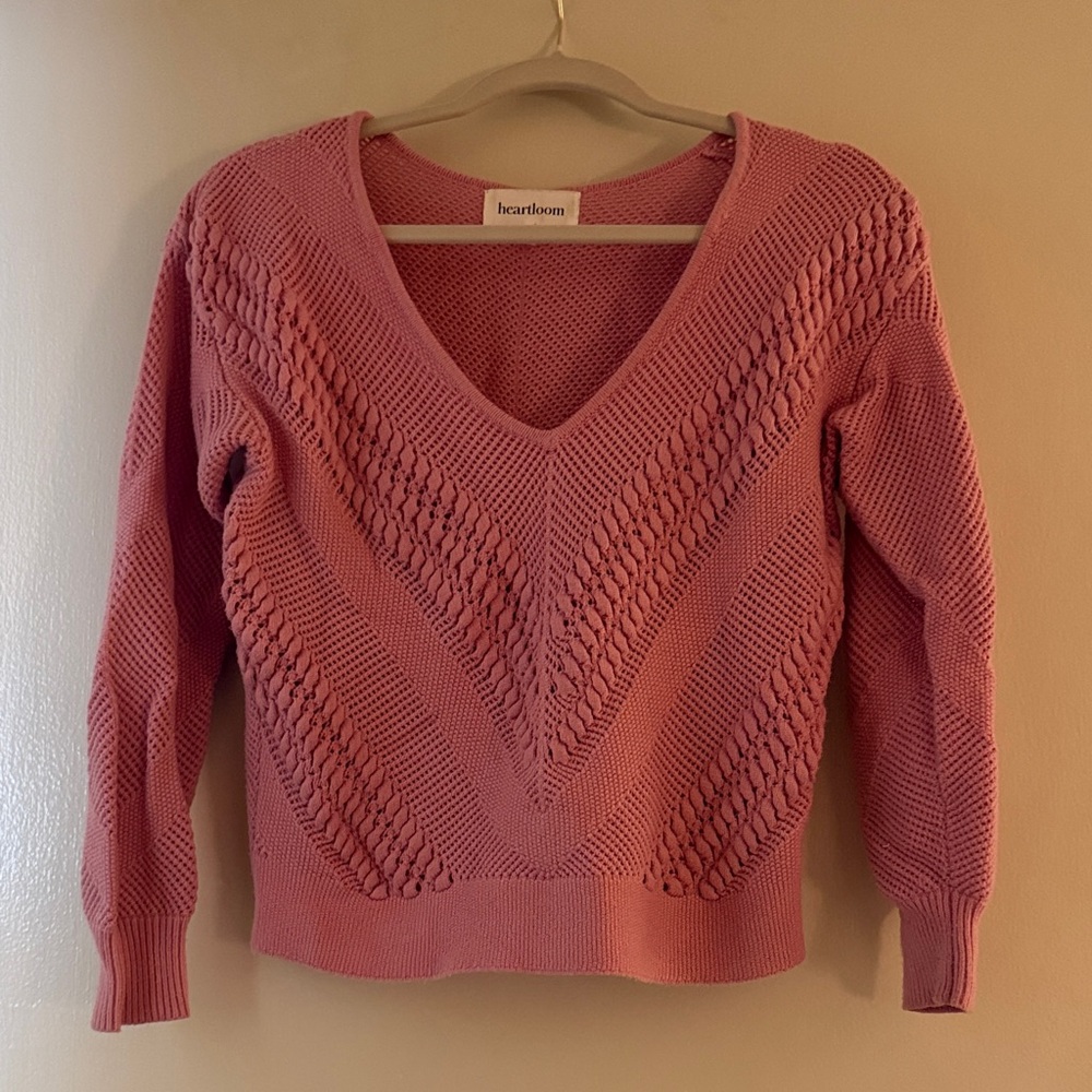Heartloom Rose V-Neck Sweater